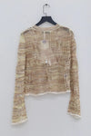 SWAYING/KNIT section dyed hollow bottoming shirt SW-SW24SS1T61-QIANZONG light brown PS86